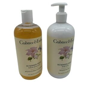 Crabtree & Evelyn Summer Hill Shower Gel &  Lotion Set‎ 16.9 Oz Full Size New